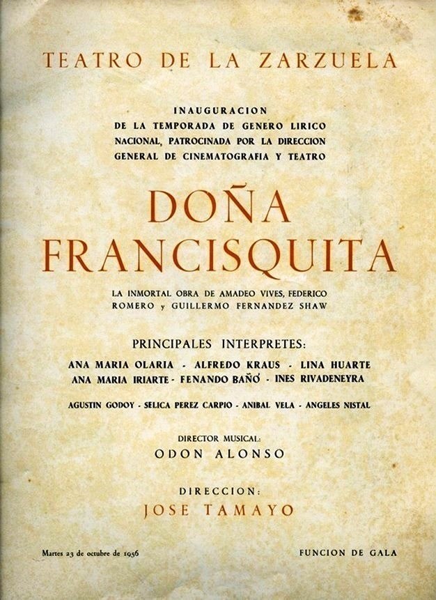 Doña Francisquita - Teatro de la Zarzuela - Costas las de levante