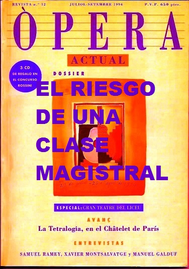 EL RIESGO DE UNA CLASE MAGISTRAL